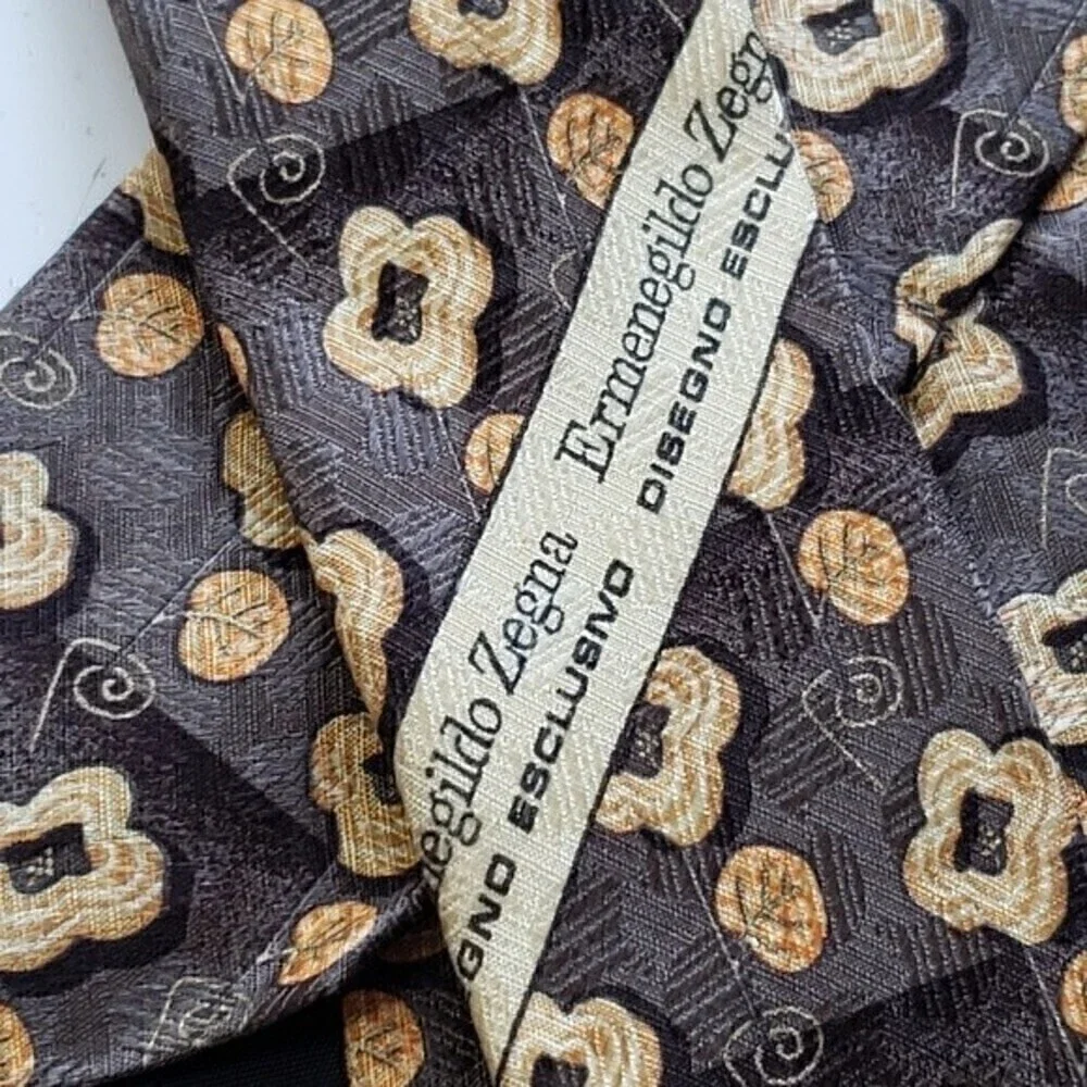 Ermenegildo Zenga Print Italian Silk Tie